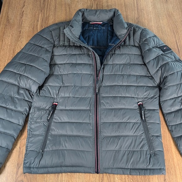 Tommy Hilfiger Jacket Mens Smal Down Duck Packable Winter Blue Puffer Core Coat - Picture 3 of 9